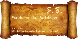 Pandureszku Balázs névjegykártya